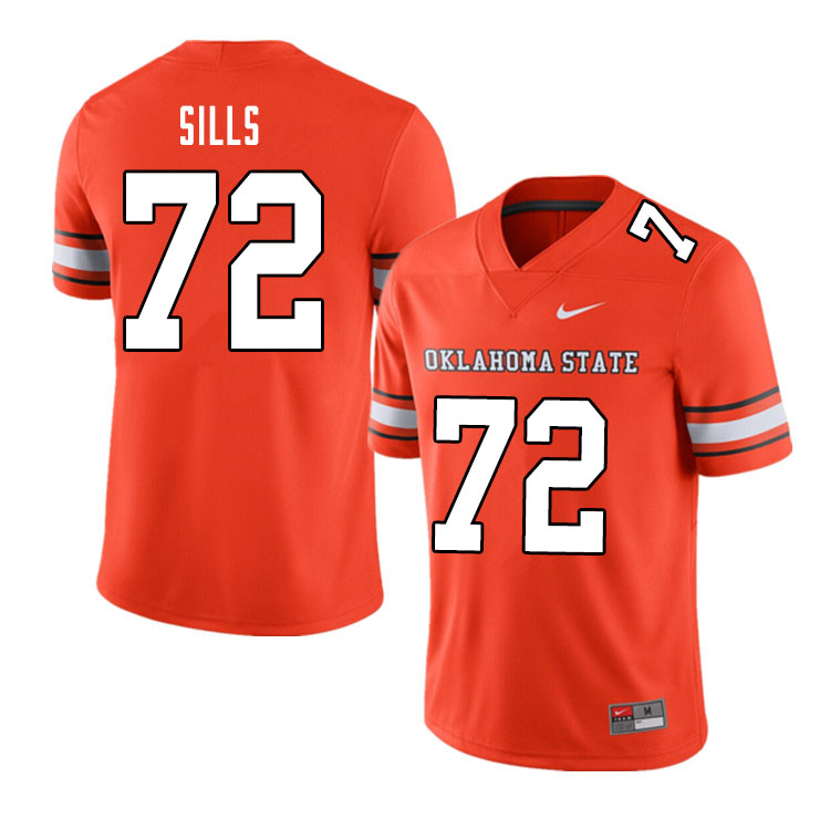 Men #72 Josh Sills Oklahoma State Cowboys College Football Jerseys Sale-Alternate Orange - Click Image to Close